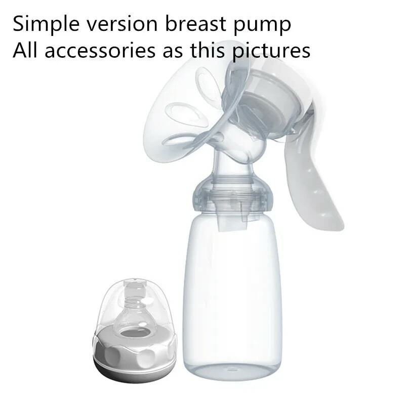 Manual da bomba de amamentação manual original leite materno silicone pp bpa livre com garrafa de leite mamilo função bombas de mama t0100