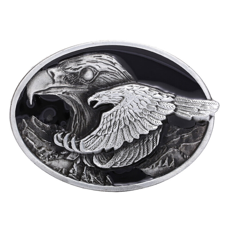 Stylish Hip Hop Flying Eagle Engraved Oval Belt Buckle Western Indian Cowboy Cowgirl Jeans Accessories