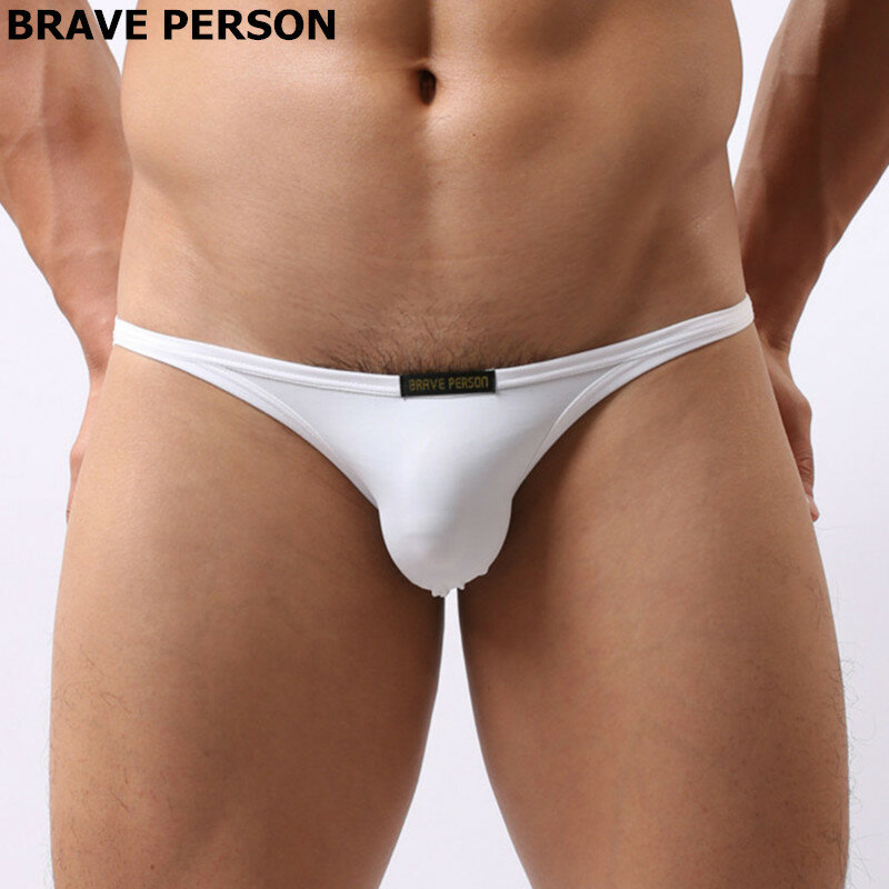 2019New Underwears Men Sexy Mini Briefs Low rise Smooth Nylon Male Underwear Briefs Brave Person