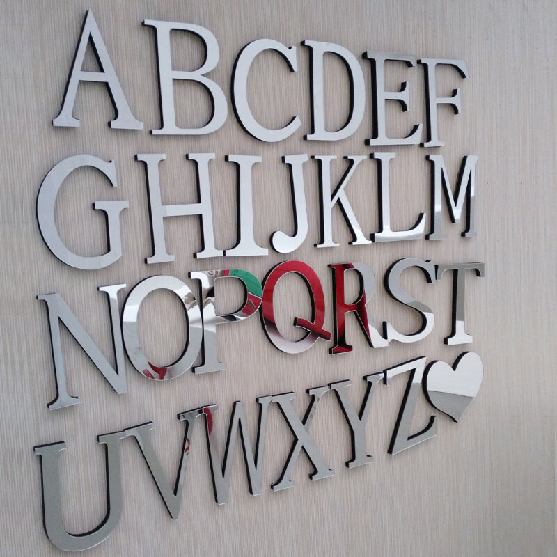 Neue Acryl Spiegel 3D DIY wand aufkleber aufkleber Englisch letters home dekoration kreative persönlichkeit Spezielle
