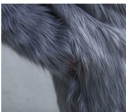 Manteaux en fourrure artificielle pour femmes, veste longue, grande taille, gris, mode automne hiver, K426