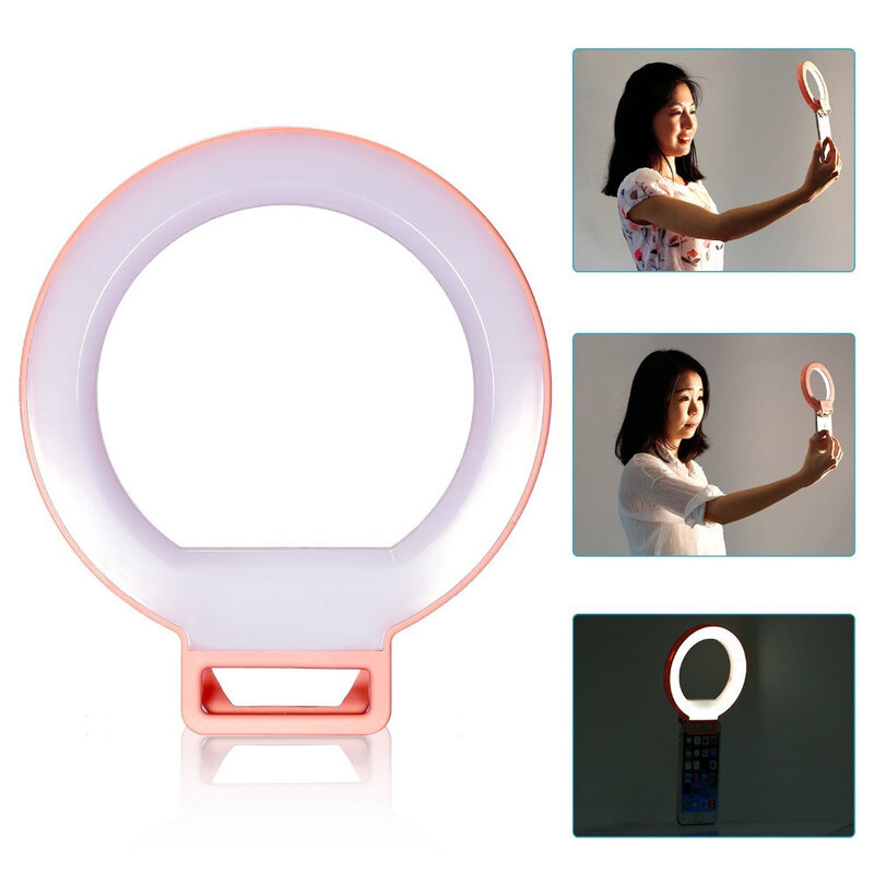 Neewer 5"/12.5cm Pink Dimmable Smartphone LED Ring Selfie Light Selfie Clip-on LED Light for XIAOMI/redmi 4x/Smartphone