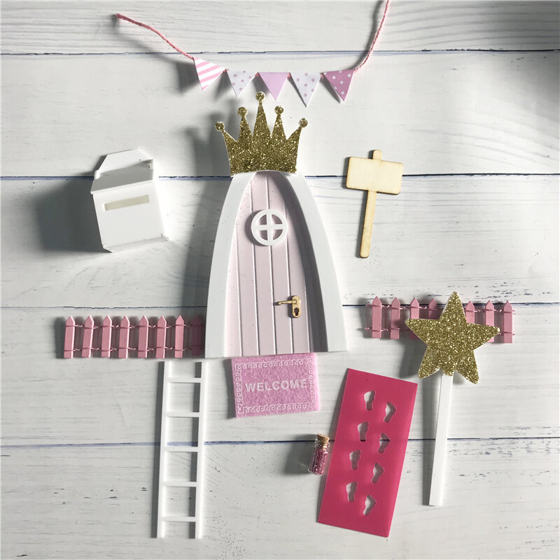 9สี Hand Made Fairy ประตู Welcome Mat ของขวัญที่ยอดเยี่ยมสำหรับ Kid Miniature แกล้งทำเป็นเล่น Magic Fairy ประตูอุปกรณ์เสริม4ซม.* 6ซม.