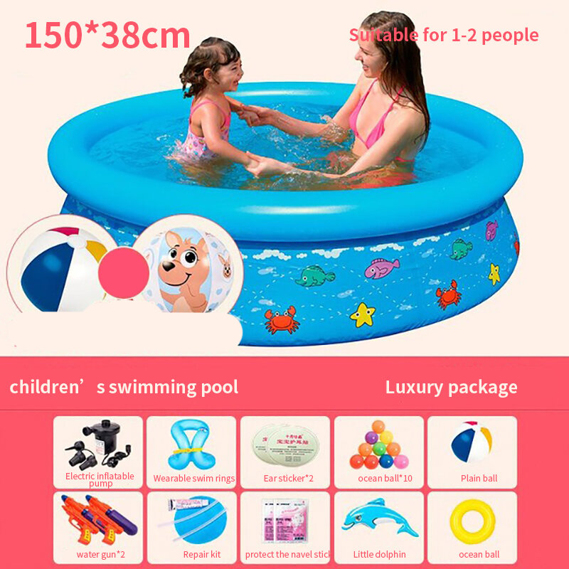 Grote familie kinderen volwassen kinderen zwembad water opblaasbare verhogen verdikking grote netto zwembaden