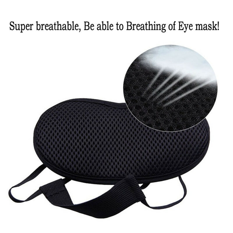 1PC Bamboo Charcoal Sleep Eye Mask For Travel Rest Length Adjustable Sleeping Aid Blindfold Eyepatch Travel Accessories