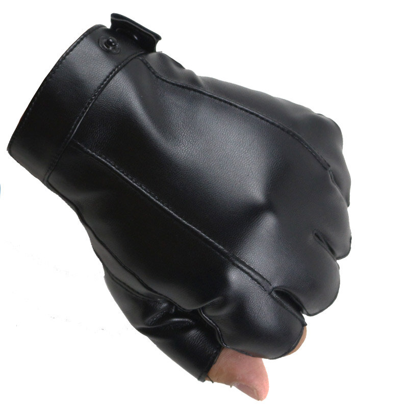Брендовые новые модные перчатки унисекс LONGSONGO на полпальца кожаные перчатки без пальцев перчатки для вождения и улицы перчатки