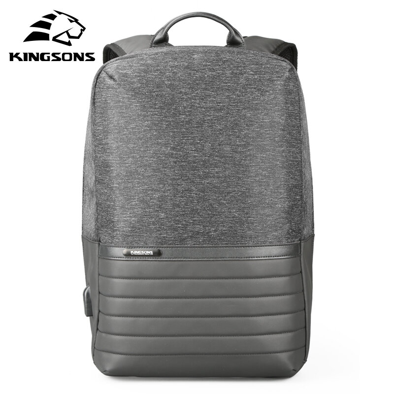 Kingsons – sac à dos pour ordinateur portable 15 pouces, avec chargeur USB, Anti-vol, de voyage, d'école, étanche, pour hommes, Mochila