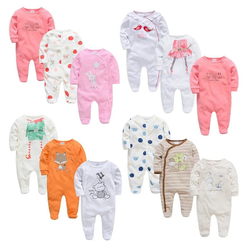 Kavkas pijama para recém-nascidos, pijama infantil de manga comprida, roupão para bebês meninos e meninas, roupas para bebês de dormir