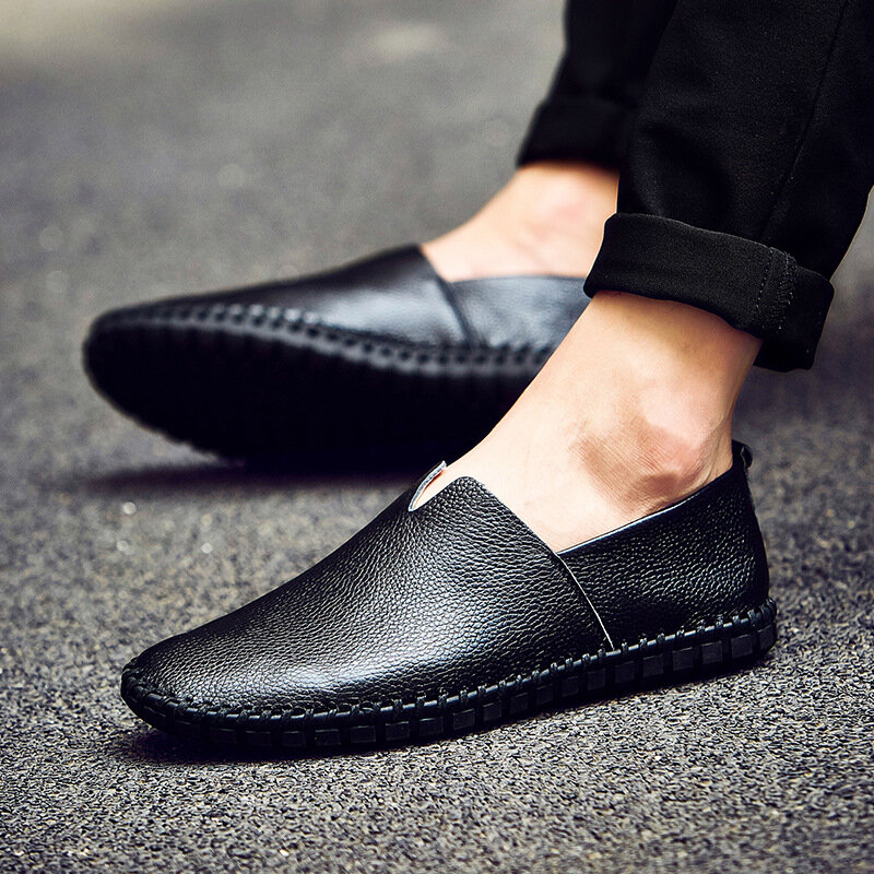2019 homens sapatos casuais primavera verão mocassins novos deslizamento na luz jovens sapatos masculinos respirável moda plana calçados N2-57