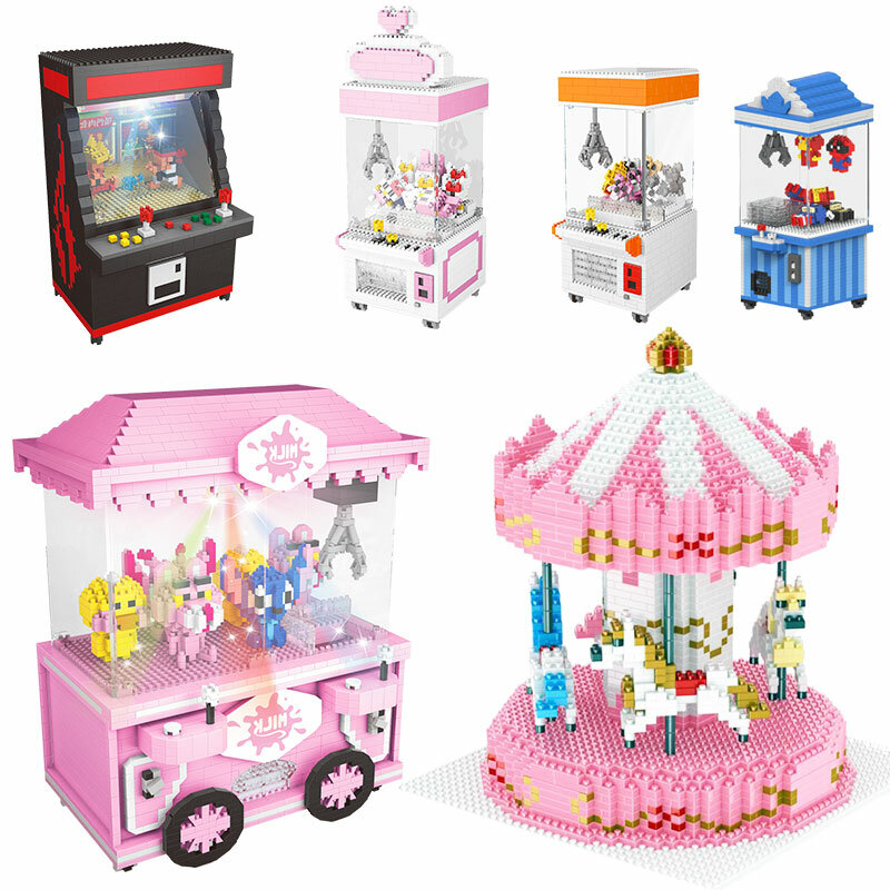 Conjunto de mini blocos dos desenhos animados diy edifício brinquedo modelo de jogo de rua blocos educativos brinquedos para crianças presente 7808