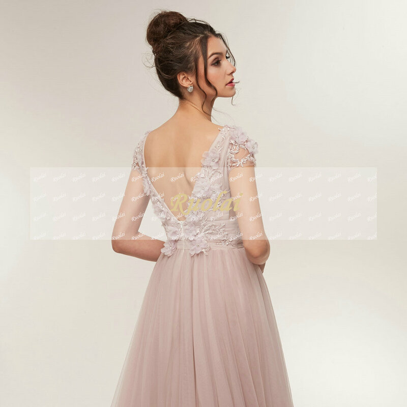 Elegante Ballkleider Lange 2018 V V-ausschnitt Party Kleider Lange Appliques Open Back Abendkleider Prom Party Kleider vestido de noiva