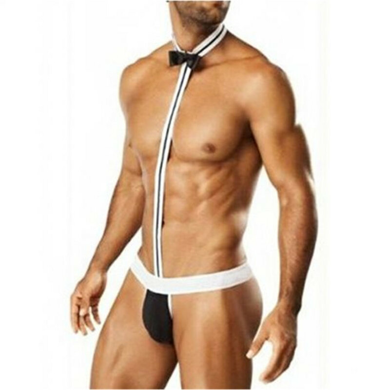 Black White Red Cotton Sexy Men Underpants Thong High Quality Men's G-Strings & Thongs Male Bow Tie Underwear