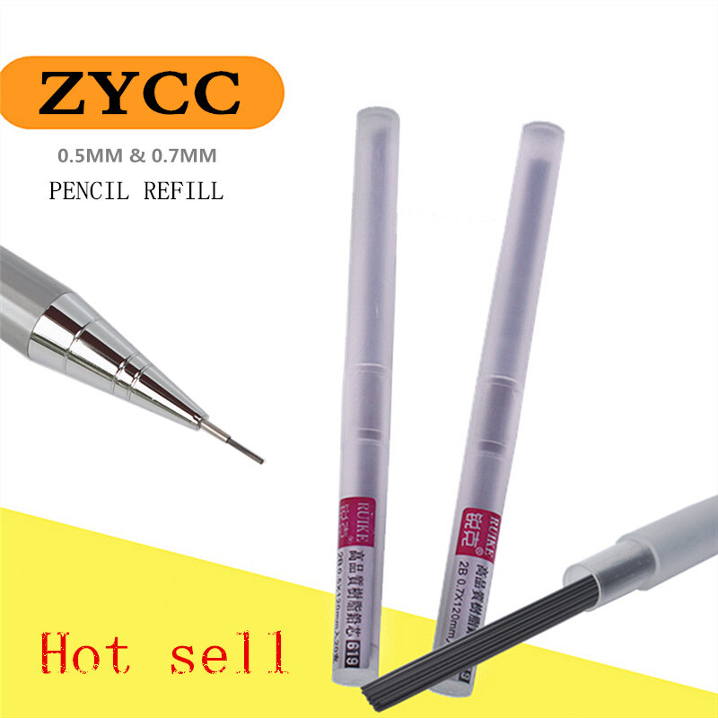 قلم رصاص أوتوماتيكي لـ core 2B ، قلم رصاص أسود 0.5 مللي متر و 0.7 مللي متر ، قابل لإعادة التعبئة ، قلم إطالة