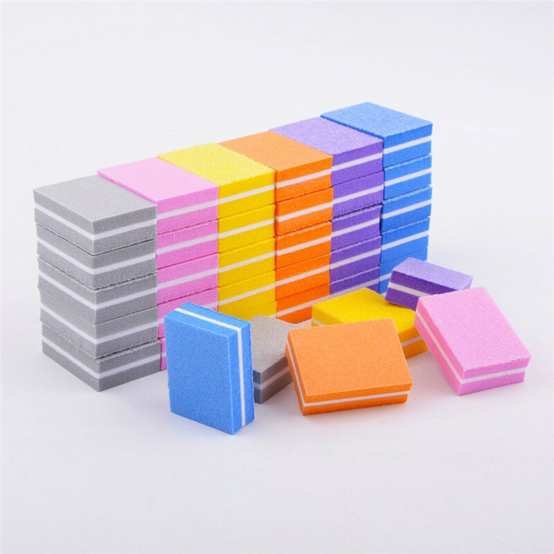 5 Pcs Double-Sided Small Nail File Blocks Colorful Sponge Nail Polish Sanding Buffers Grinding Polishing Manicure Nail Art Tool
