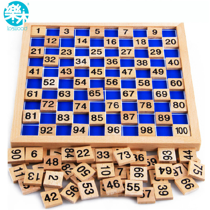 Juguetes educativos de madera Montessori para niños, juguete cognitivo de matemáticas de 1-100 dígitos, versión de logaritmo de enseñanza, regalo de aprendizaje temprano