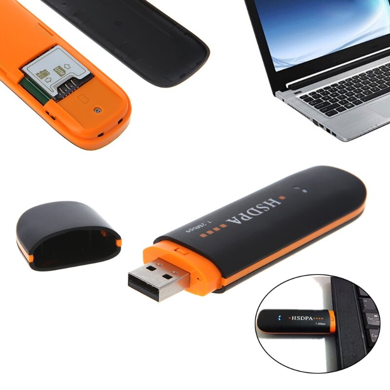 USB STICK SIM Modem 7.2Mbps 3G Adattatore di Rete Wireless con TF SIM Card