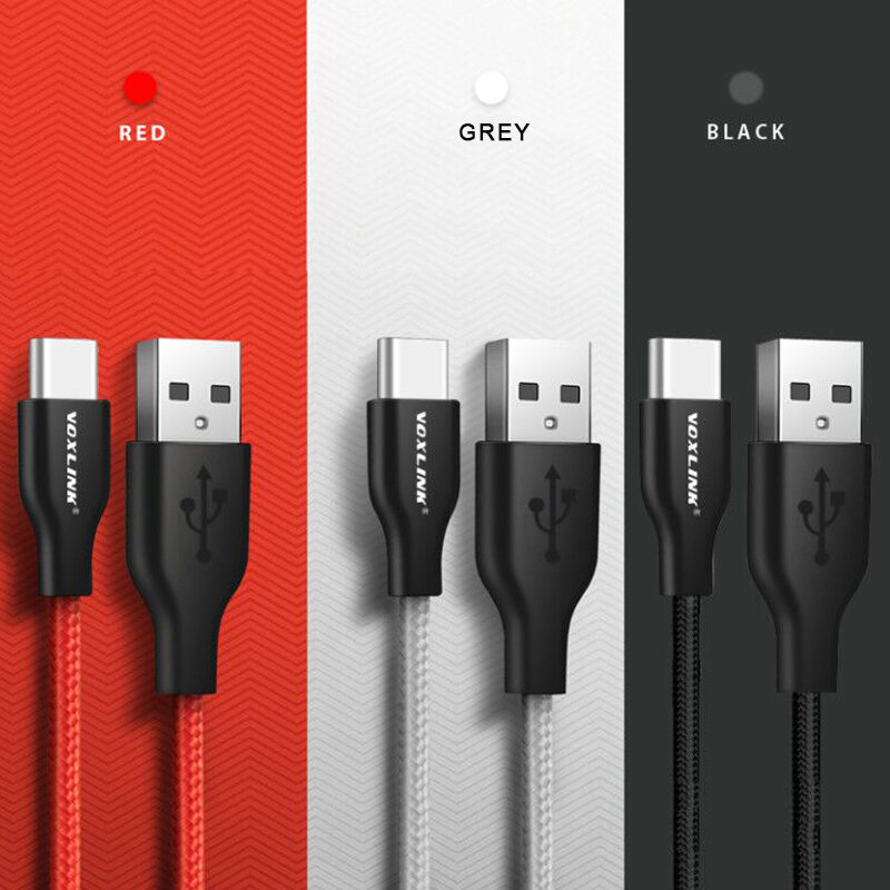 VOXLINK-Cable USB tipo C 2,4 A, sincronización y carga para Samsung, Huawei P20/OnePlus 2/ZUK Z1/LG G5/Xiaomi 8SE/HTC10