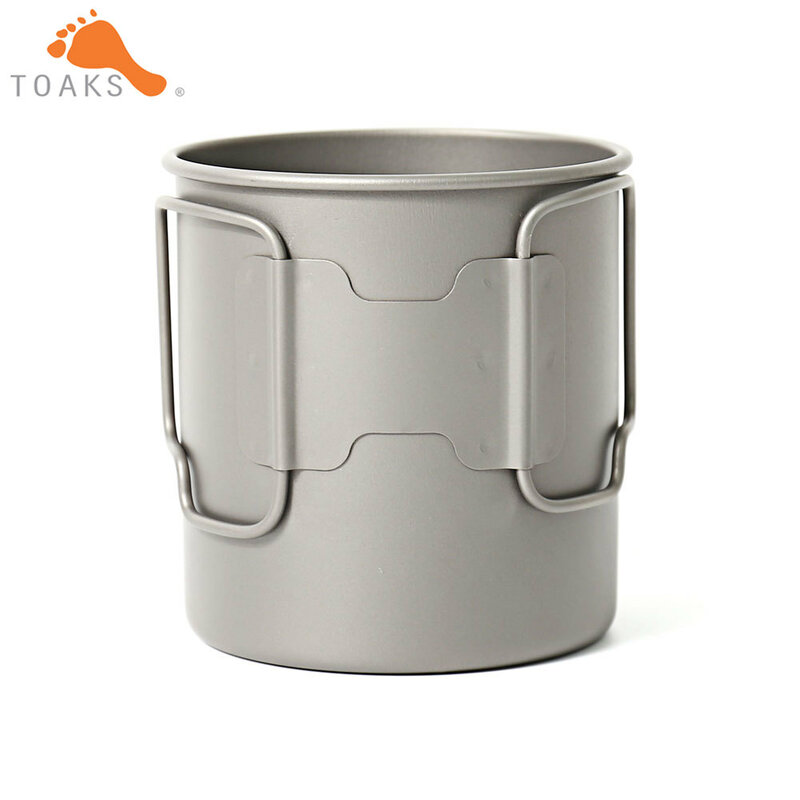 TOAKS Pure Titanium CUP-450 Outdoor Camping Equipment Portable Cup Ultralight Mug Foldable Handle trend Tableware 450ml