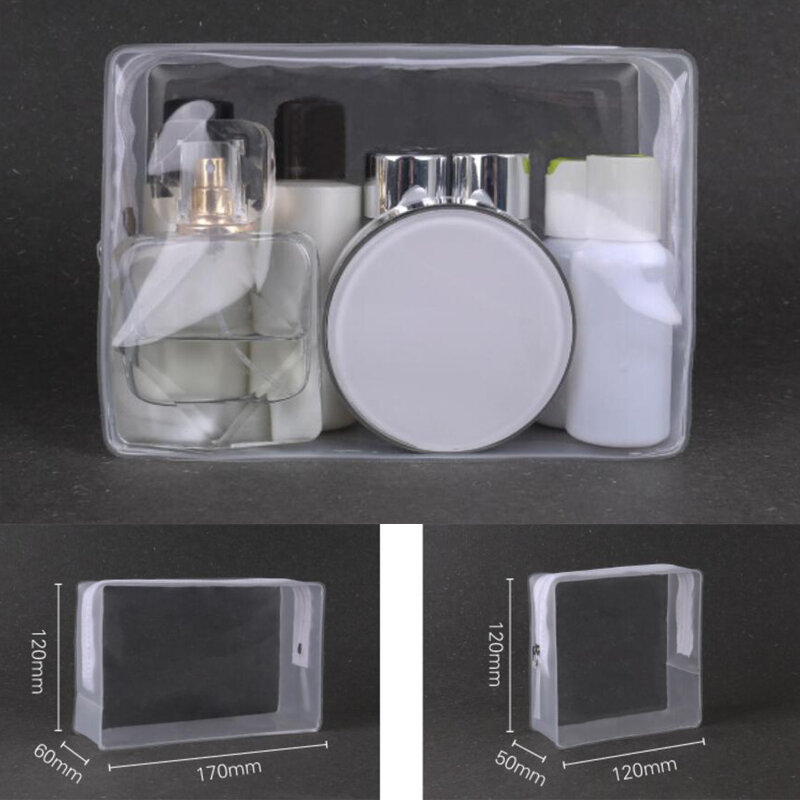 ETya-Bolsa de cosméticos transparente para hombre y mujer, bolso de maquillaje portátil con cremallera, organizador de viaje, resistente al agua