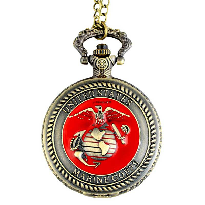 Antique United States Marine Corps-USMC Quartz Pocket Watch Vintage Men Women Jewelry Gifts