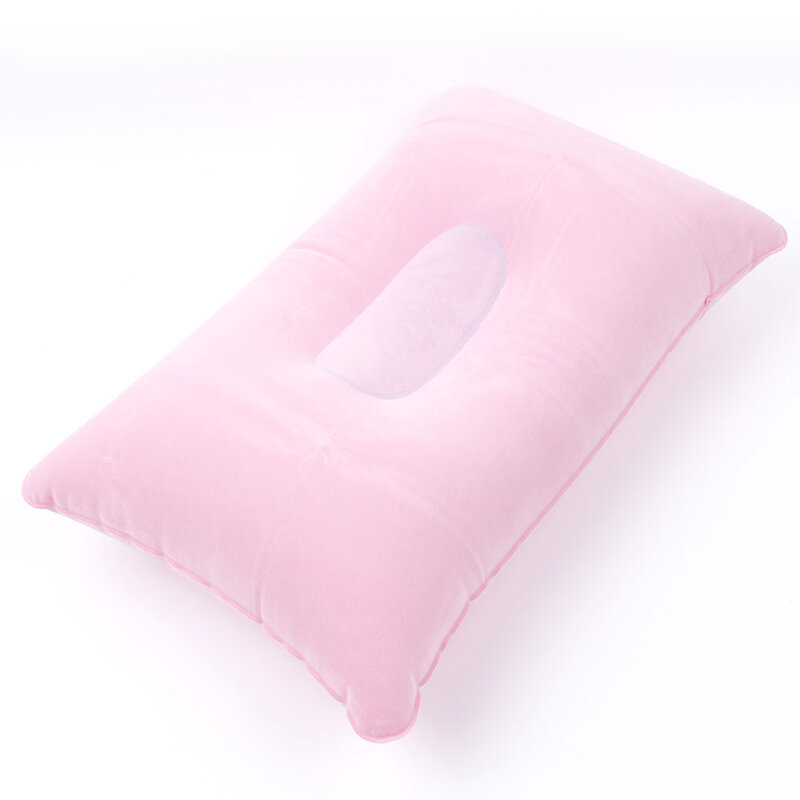 Portable Pillow Air Cushion Inflatable Flocking Cushion Camp Beach Car Plane Head Sleep Neck Support Travel Accessories