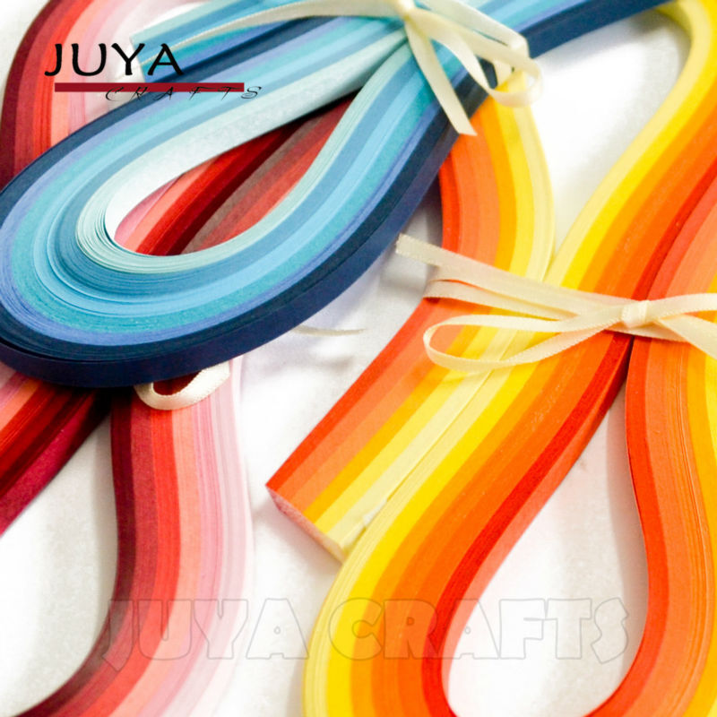 Ozdoby papierowe JUYA 36 kolorów odcieni, długość 540mm, szerokość 3/5/7/10mm, 720 pasków całkowity papier do majsterkowania pasek ręcznie robiony papier rzemiosło
