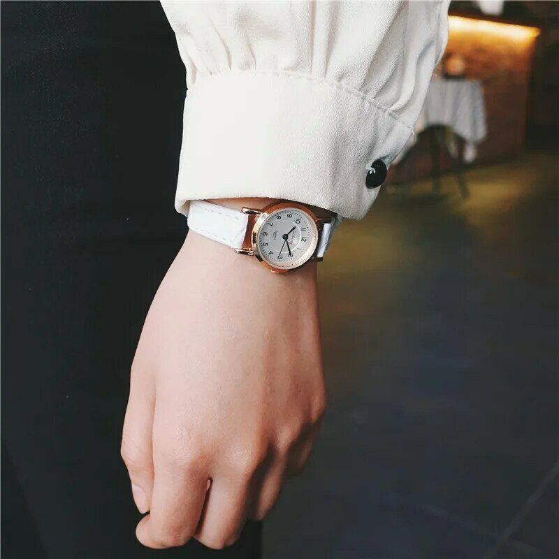Nó de bambu do vintage couro feminino pequenos relógios designer ponteiro azul simples número dial moda senhoras quartzo relógios pulso