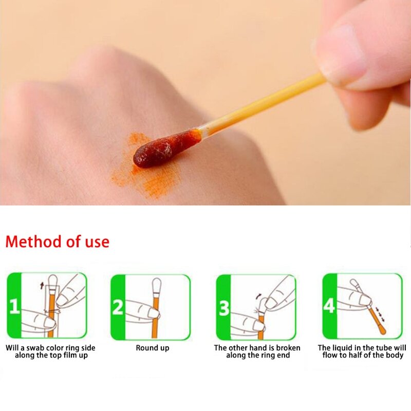 1/10PCS Cotton Swab Disposable Medical Iodine Cotton Stick Disinfection Q-tips First Aid Swab Cotton Buds Tip For Medical