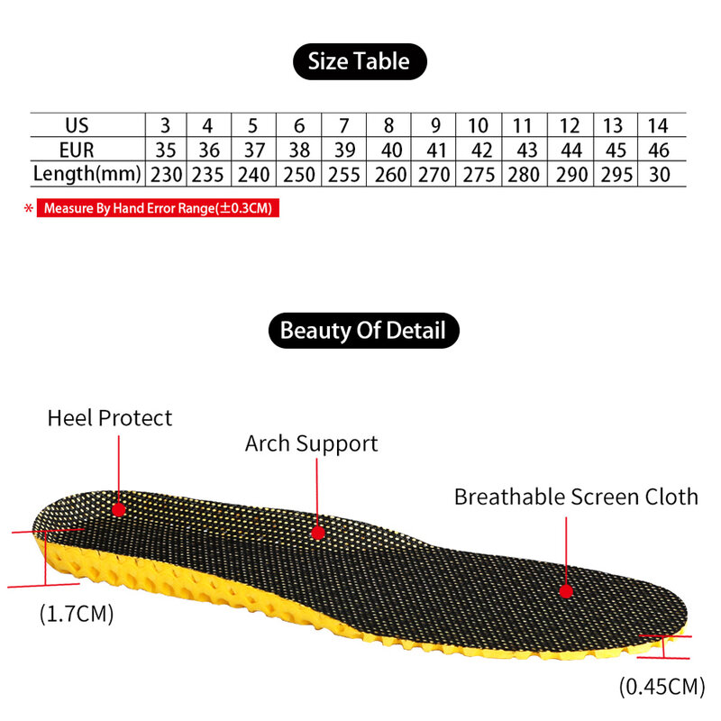 Orthopedic Pad Memory Foam Shoe Pad Stretch Breathable Unisex Insoles For Shoes Sole Deodorant Running Cushion Insoles For Feet