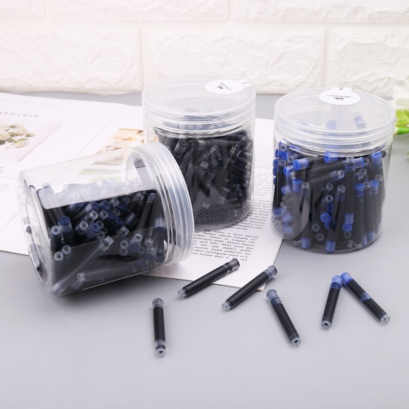 Jinhao-cartuchos de tinta universales para pluma estilográfica, recambios de 100mm, material de papelería para escuela y oficina, color negro y azul, 2,6 unidades