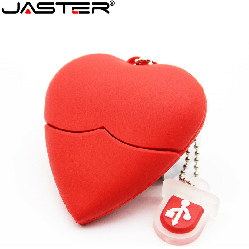 JASTER Pen Drive Estilo Do Amor Do Coração usb flash drive GB 8 4GB 16GB usb stick pendriver USB 2.0 u disk pen drive colar