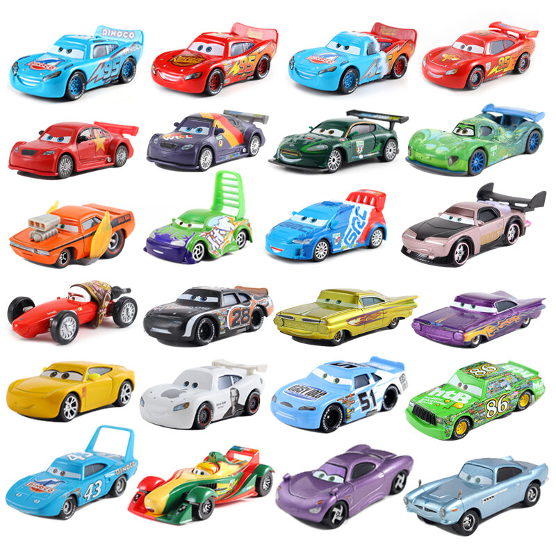 Carrinhos em miniatura inspirados em carros, carrinhos disney pixar, modelos de carros 3, mater e cruz ramirez, transformados em reais carrinhos de brinquedo em miniatura 1:55