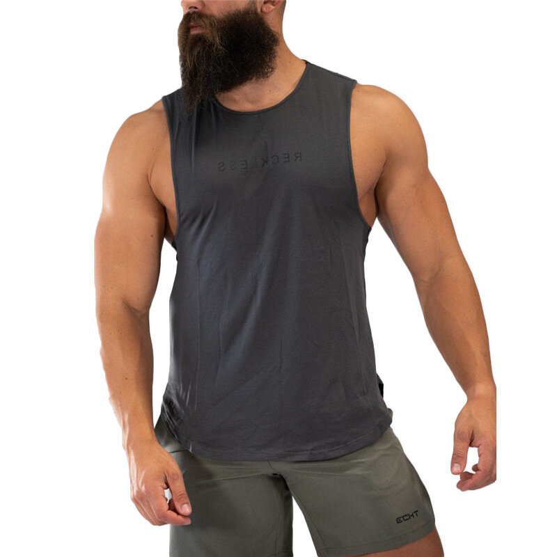 Camisetas sin mangas de marca para hombre, camisetas sin mangas de algodón para gimnasio, Camiseta de culturismo, camisetas de Fitness
