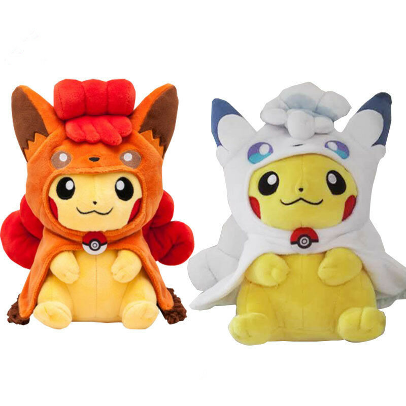 Pokemon bonito 2 estilos alola vulpix & vulpix cosplay pikachu brinquedo de pelúcia brinquedos de pelúcia 30 cm caçoa o presente deixe pikachu com as crianças