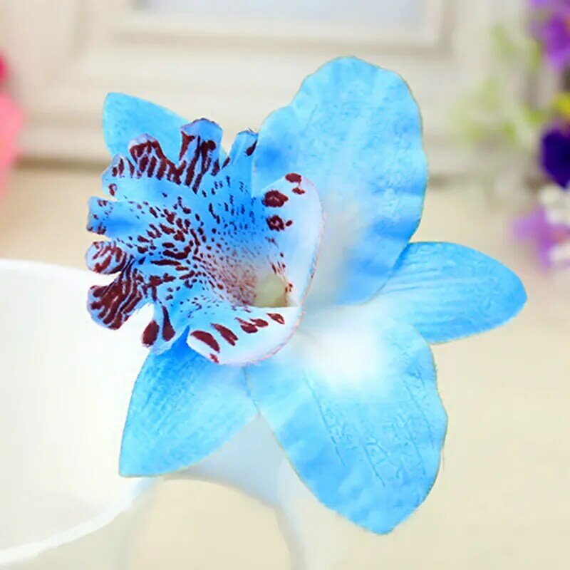 1Pc Nieuwe Nep Vrouwen Haar Clips Zandstrand Mode Vlinder Orchidee Gift Chic 18 Kleuren Handgemaakte Hot Bloemen