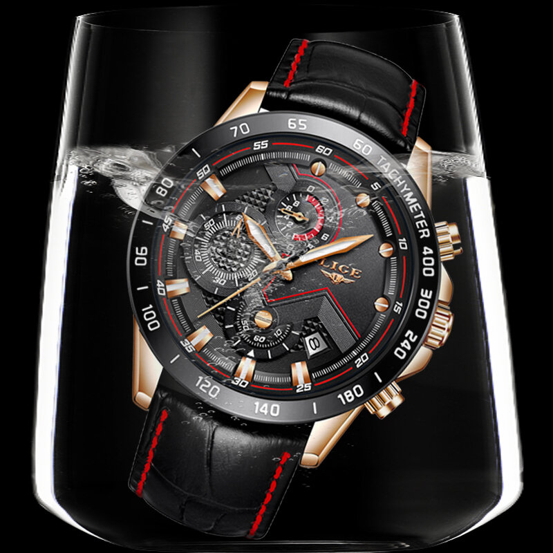 LIGE мужские часы, мужские часы Топ люксовый бренд Кварцевые Золотые часы мужские модные кожаные военные водонепроницаемые спортивные наруч...
