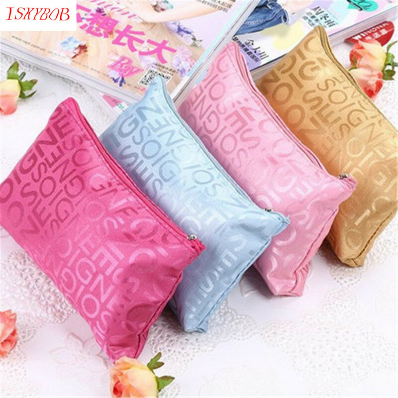 Hot new Women Portable Cosmetic Bag Fashion Beauty Zipper Travel Make Up Bag Letter Makeup Case Pouch Toiletry Organizer Holder