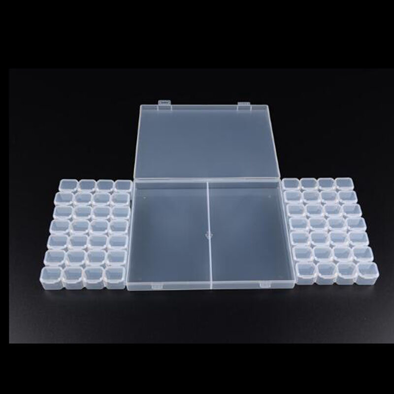 56/112 rejillas 5D DIY caja de perforación de pintura de diamantes caja de joyería bordado de diamantes de imitación cuentas de cristal organizador caja de almacenamiento contenedor