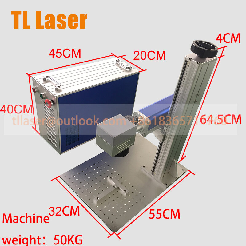 ماكينة وسم بالليزر TL Laser-Raycus, مصدر ليزر 20 واط مع دوّار