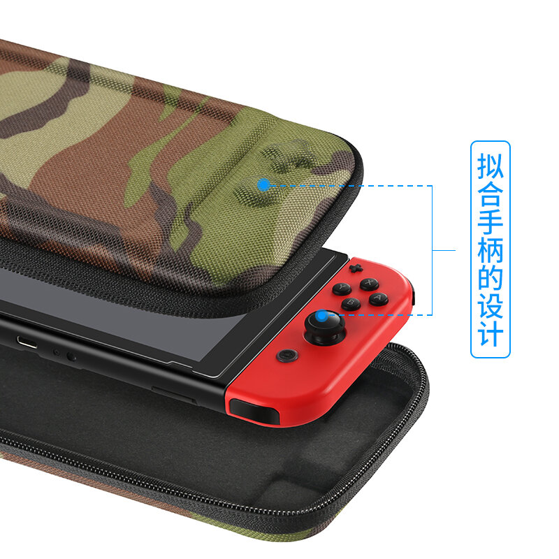 Bubm Hard Shell Case Voor Schakelaar Camouflage Game Console Tas Draagbare Reizen Carrying Opbergtas Met Game Kaarten Slot Positie