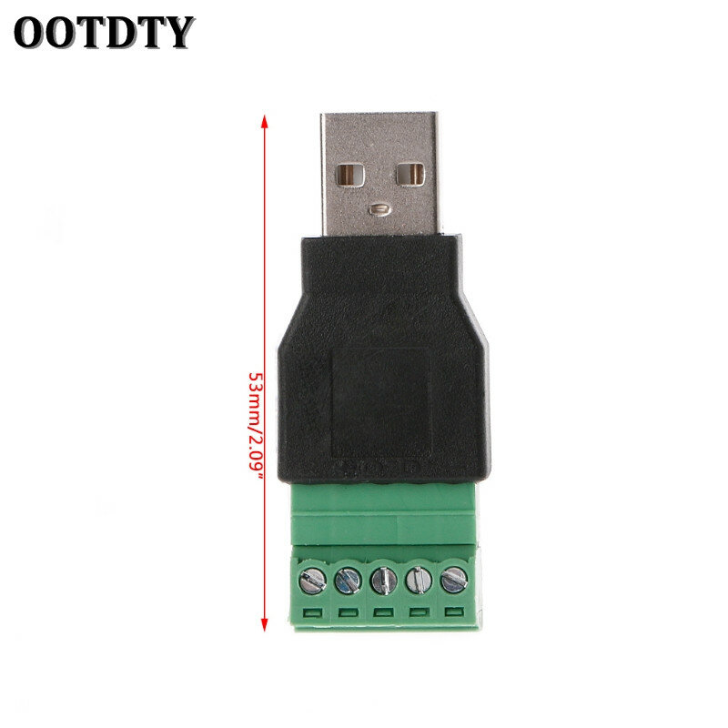 OOTDTY-USB 암-스크류 커넥터, USB 플러그 실드 커넥터 포함, USB2.0 암 잭, USB 암-스크류 터미널, 1 개