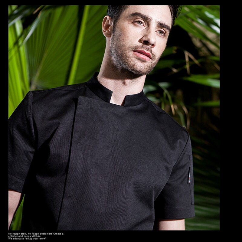 Food service long sleeve professional head chef uniform restaurant hotel kitchen grey chef jacket chef coat