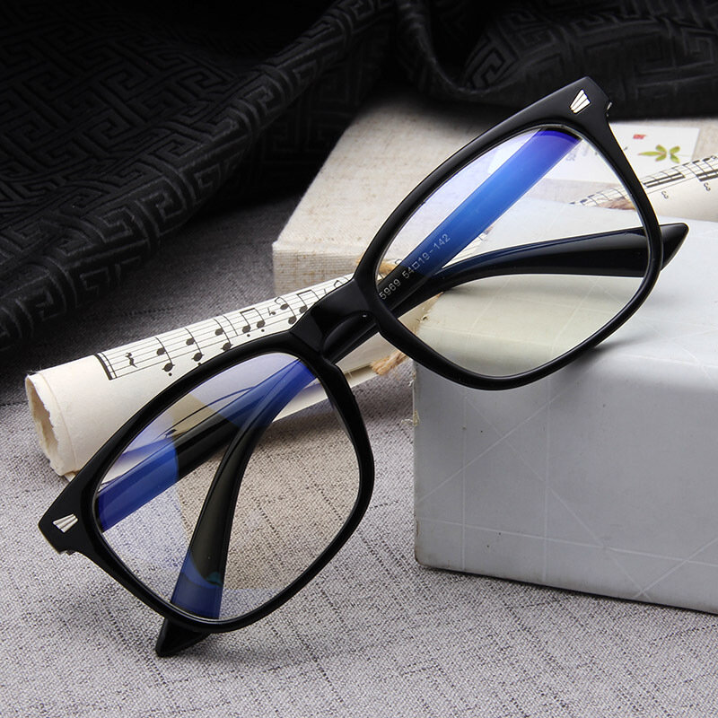 Anti Biru Sinar Komputer Kacamata Pria Cahaya Biru Lapisan Gaming Kacamata untuk Komputer Perlindungan Mata Retro Kacamata Wanita