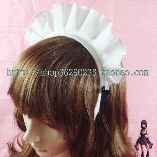 Accesorios para el cabello de princesa Lolita, bandas para el cabello de encaje blanco, diadema de sirvienta de cosplay