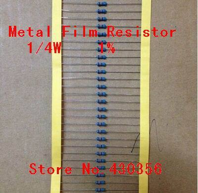 O envio gratuito de 100 pçs/lote 0.25w resistor filme de metal +-1% 3.9k ohm 3k9 1/4w