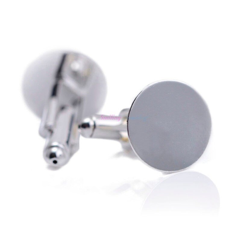 10pcs 10mm-25mm Cuff links Round Copper Silver Plated Rhodium Cufflink Blanks Backs For DIY Glass Cabchon Jewelry Findings