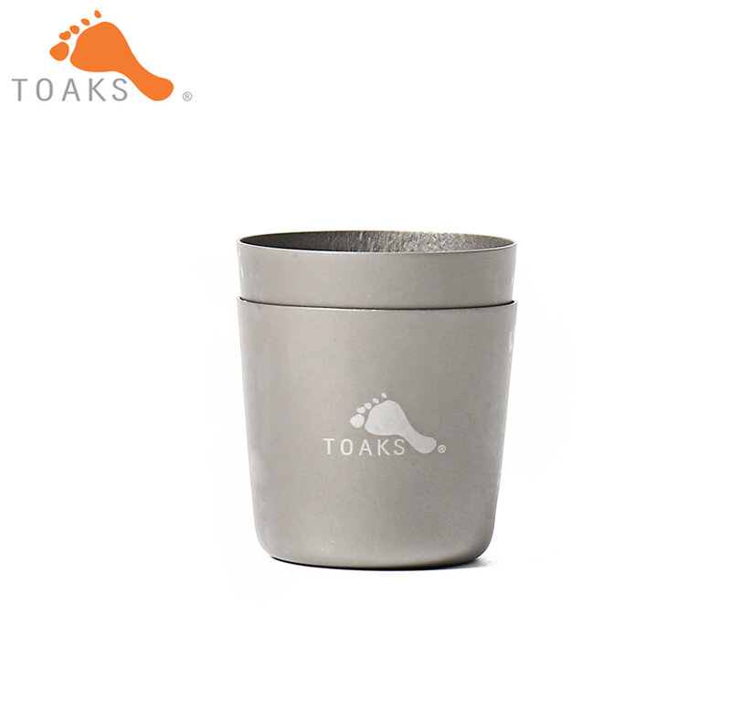 TOAKS SG-02 Titanium Shot Glass 2pcs High Quality Ultralight  Portable Wine Whisky Drinkware For Camping Outdoor 30ml