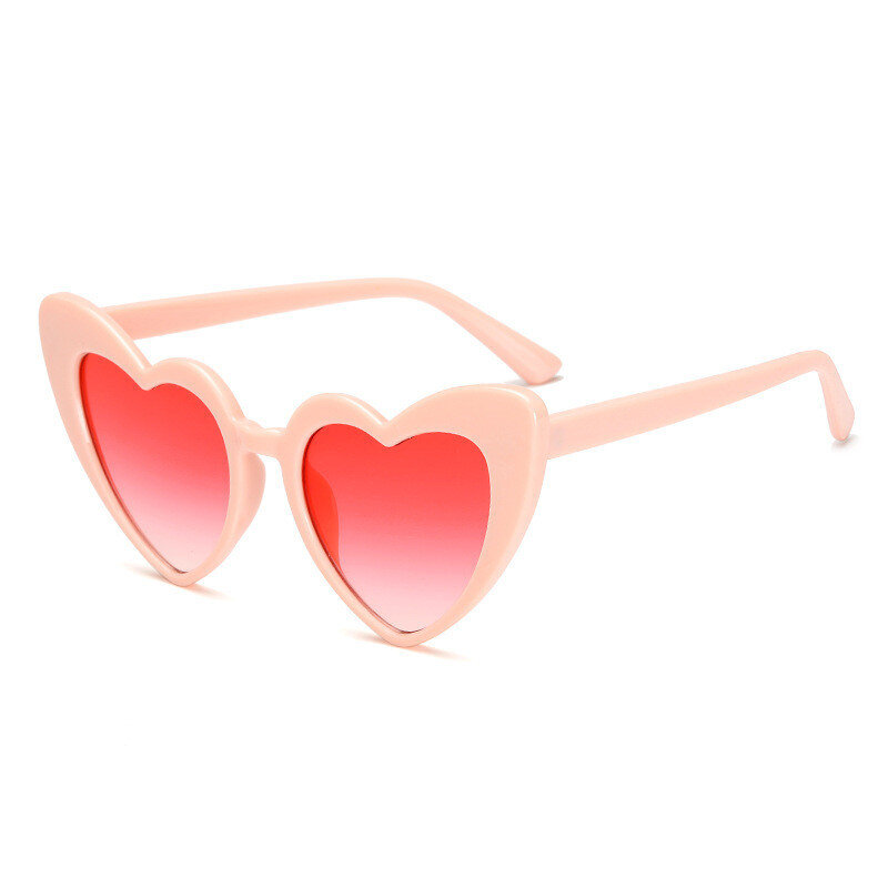 Óculos de sol em formato de coração feminino, fashion colorido fofo sexy retrô vintage barato vermelho