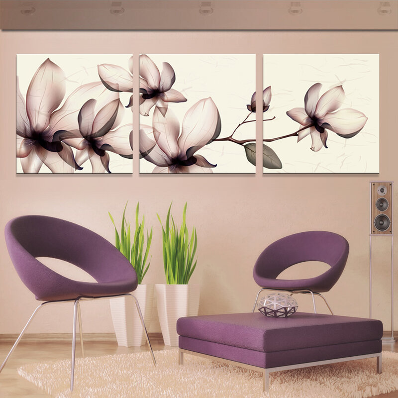 Jhljiajun quadros de orquídea amarela, 3 peças, tela na parede para sala de estar, módulo de parede, pintura mural, arte, pôster quadros