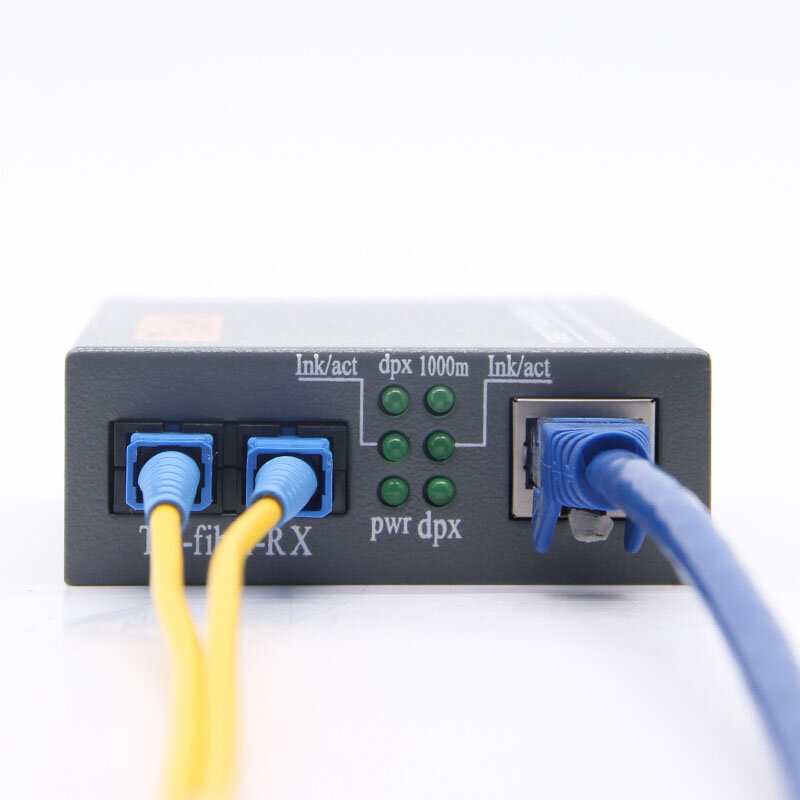 2PCS 10/100/1000Base Netlink HTB-GM-03-AB Simplex คู่ไฟเบอร์ออปติก2KM RJ45 Ethernet ไฟเบอร์ตัวรับส่งสัญญาณ